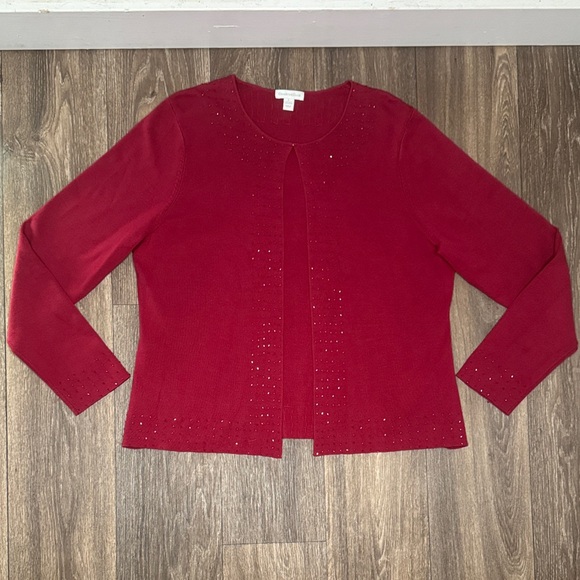 Charter Club Sweaters - Charter Club Red Cardigan Sweater Women’s Size Large
